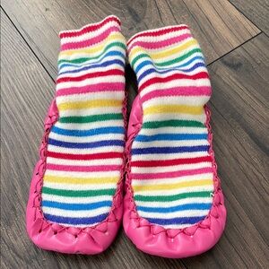 Hanna Anderson Striped Slipper Socks sz 7-9